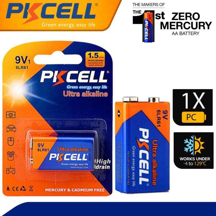 Pkcell Battery 9v 6lr61 Ppp3 1604a 6l6f22 Alkaline Battery Non Rechargeable Batteies For