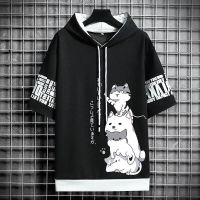 ✑ 6 colour M-3XL Four Kittens T-shirt Short Sleeve T-shirt Mens Hoodie Top