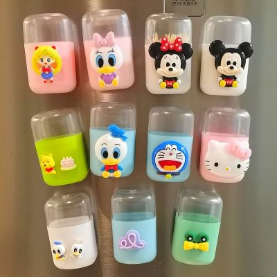 ❂ Multi-Functional Toothpick Box Home Personality Creative Cartoon Cute Magnetic Jar Container Refrigerator Stickers Message