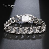 EMMAYA สร้อยข้อมือสุดเท่ดีไซน์แบบเกลียวสุดเก๋สำหรับผู้หญิงของขวัญที่สวยงามงานเลี้ยงสไตล์พังก์ชุดเครื่องประดับเพทายลูกบาศก์ Charming