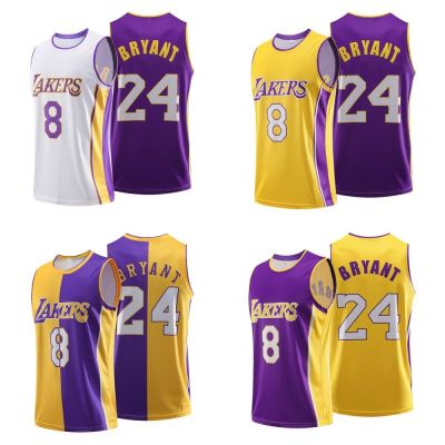 Los Angeles Lakers Kobe Jersey 8 and 24 KOBE Two-color Basketball Uniform Single Top for Man Women Summer M-5XL