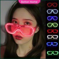 แว่นตาเรืองแสง ""มีหลอดไฟ LED"" แว่นตาเรืองแสง คริสต์มาส Luminous glasses