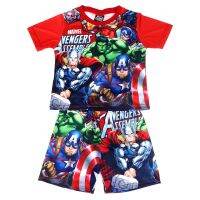 2023 New Boy Sets Short-sleeved Summer Cartoon Avengers Kids Children Shorts Pajamas Outfits Marvel Clothes Suit 3-8 Y