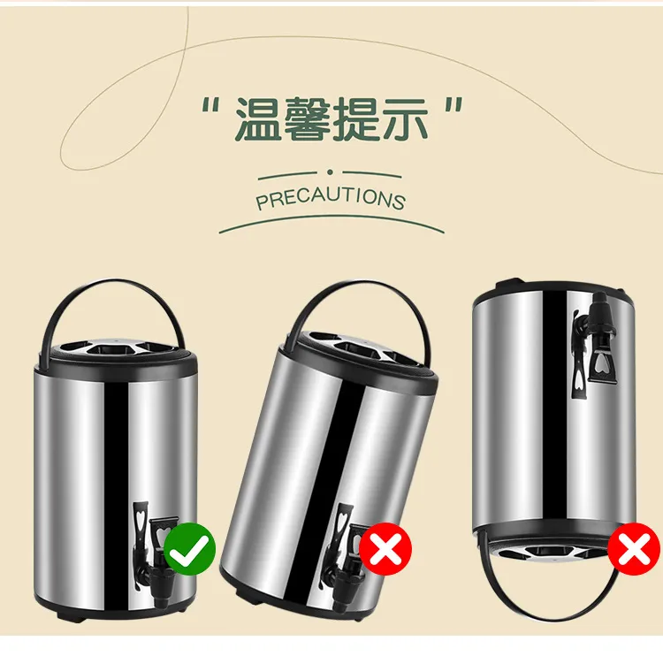 12L Stainless Steel Water Barrel Milk Tea Thermos Bucket