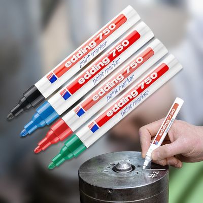 Gold 2MM Alcohol-proof Glass Ceramic High Temperature Industrial Marker Color Paint Pen Edding 750 Black Red