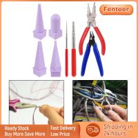 Fenteer ชุดเครื่องมือวนลูปลวด8ชิ้นเครื่องมือขึ้นรูปแหวนซ้อนน้ำหนักเบา DIY แหวนจัมพ์คีมทำมือสำหรับห่อตัวดัดวัสดุสิ้นเปลือง