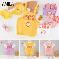 AMILA เสื้อผ้าเด็กผู้หญิง1-3ขวบ5ชุดแฟชั่นแขนสั้น