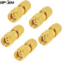 5 pcs Gold Tone RP SMA Male to RP SMA Male Plug RF Coaxial Adapter ConnectorWires Leads Adapters