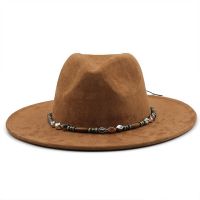 Moda Donna Uomo Cappello Da Torta Di Maiale Papà Camoscio Piatto Cappello Fedora Gentman Gentler Panama Cappello Trilby Con Cinino Moda Taglia 58ซม.