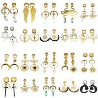 Leosoxs 1 Pair Stainless Steel Ear Flared Plugs Solid Flesh Tunnels Screwed Ear Gauge Expandar Ear Piercing Jewelry 6mm-25mm