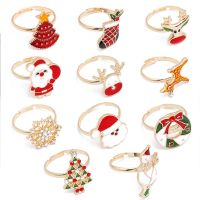 Christmas Napkin Ring Holders Xmas table Decoration for home Metal reindeer horn tissue ring Wedding Banquet Hotel Tableware