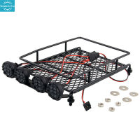 WT【ready stock】Rc Car Metal Roof Rack With Led Lights D90 Metal Luggage Rack Accessories Compatible For 1:10 Climbing Series Rc Car【cod】