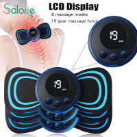 Salorie Electric Neck Massager Tens Unit EMS Cervical Vertebra Massage Pads Patch For Muscle Pain Relief And Shoulder Relaxation Portable Neck Massage