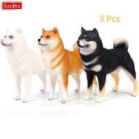 OozDec 3 Pcs Big Dog Shiba Inu Doge Canis Lupus Familiaris Action Figures Decoration High Simulation Pvc Lovely Pet Model Toys