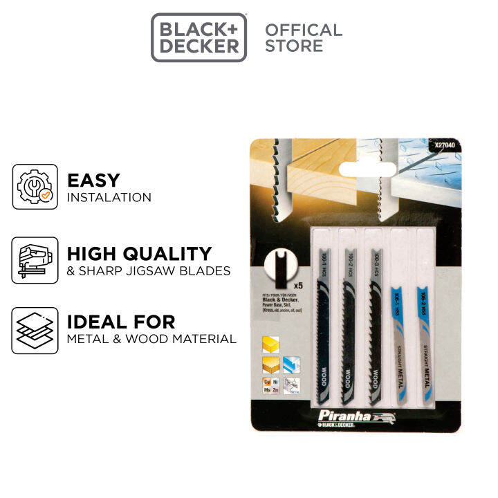 Black+Decker JigSaw Blade Set / Mata Gergaji Set 5pcs X27040XJ Lazada Indonesia