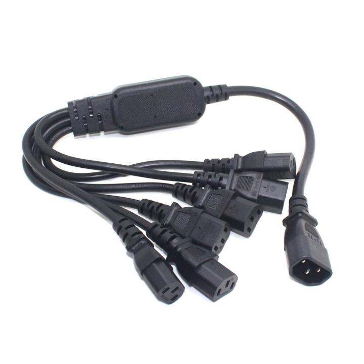 IEC 320 C14 Male Plug To 6XC13 Female Y Type Splitter Power Cord , C14 ...