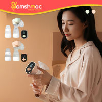 Hamshmoc เครื่องปั๊มนมไฟฟ้าเครื่องเก็บน้ำนมปราศจาก Bpa พกพาได้พร้อมฝาปิดและจุกนมที่มีน้ำหนักเบาปลอดภัยทางพยาบาลนำมาใช้ใหม่การให้นมลูกด้วย Usb ชาร์จ