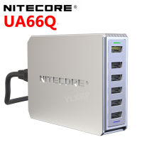 % 100 NITECORE UA66Q 6-Port QC USB เดสก์ท็อปอะแดปเตอร์68W ความเร็วสูง QC 3.0 / QC 2.0เอาต์พุตมขนาดใหญ่-ความจุอะแดปเตอร์