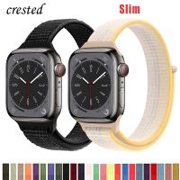 Sport Nylon Loop Strap for Apple watch band 40mm 41mm 38mm 44mm 45mm 49mm 42mm Slim bracelet iwatch series se 8 7 6 5 4 3 ultra Straps