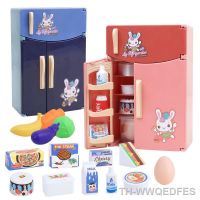 Cute Children Simulation Refrigerator Food Kitchen Toys Kids Pretend Role Play Toy Set Play House Girls Toy Gift Furniture