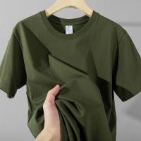 Clearance discount Army green heavyweight cotton t-shirt for men non-transparent 【SSY】