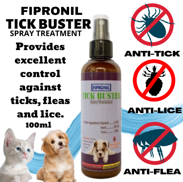 Fipronil Tick Buster 100ml Anti Garapata Spray Treatment For Dogs And