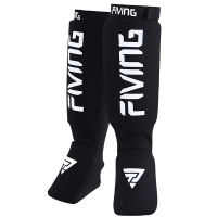 FIVING 1คู่ Shin Instep Pads MMA ขาเท้า Guards Muay Thai Kick ing Guard Protector พร้อม Hook &amp; Loop Shin และ Instep Guards