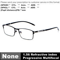 Customizable Multifocal Progressive Reading Glasses Men Photochromic Anti Blue Prescription Glasses Metal Half Frame