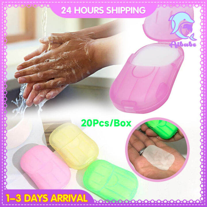 Ready Stock 20 Pcs travel disposable soap tablets boxed soap paper ...