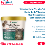 Viên nhai NaturVet VitaPet Senior Daily Vitamins Plus Glucosamine Cat