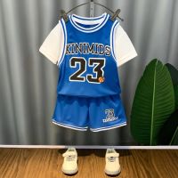 Childrens Basketball Clothes Summer Baby Ball Uniform Boys Handsome Short Sleeve Children Sports Quick-Drying Top Sports Two-Piece Suit