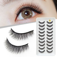 10Pairs 3D False Eyelashes Natural Faux 3D Fluffy Eyelash Volume Long Thick Lashes