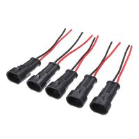 5 Pairs 2-Pin Way Electrical Connector Plug Waterproof Male Female Electrical Connector Plug with Wire For Motorcycle Car Boat