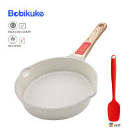 BOBIKUKE Nonstick กระทะ20เซนติเมตรครัวทนทานทำอาหารกระทะ Maifan หินกระทะความปลอดภัยหินอ่อนเคลือบสำหรับก๊าซและเตาแม่เหล็กไฟฟ้า