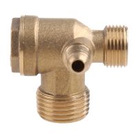 【YF】 Copper 3-Way Air Compressor Check Valve Male Threaded Non-Return Tube Connector Tool Spare Parts Easy to Connect