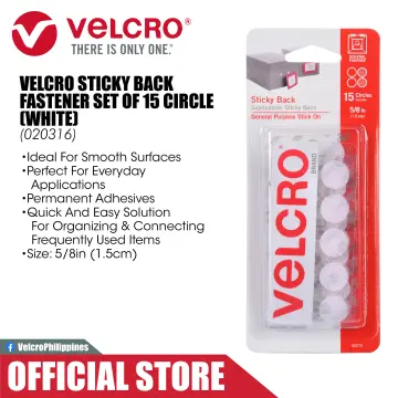 VELCRO Brand STICKY BACK Fasteners Coins 58 White Pack Of 75