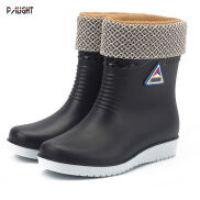 Nữ PAlight Ấm Non-Slip Bốt Đi Mưa Mid