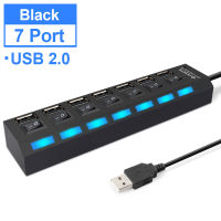 【In-Stock】 The Auto Zone Multi Ports Splitter สำหรับคอมพิวเตอร์ PC Extender 3.0พอร์ต USB 3.0 Multi HUB USB 7พอร์ต OTG HUB Reader พร้อมอะแดปเตอร์ LED