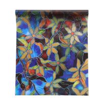 【LZ】☏  45x100cm pvc janela adesivo estática capa aderente flor impermeável colorido orquídea adesivo filme eletrostático decoração de vidro livre