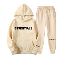 Essentials Autumn Winter Men Women Hooded Sweatshirt Suit Pure Cotton Couple Jogging Sweatshirts Oversized Streetwear Tracksuit