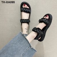 ?﹍۩ sandals womens summer 2023 new flat fashion casual all-match student shoes soft-soled pregnant