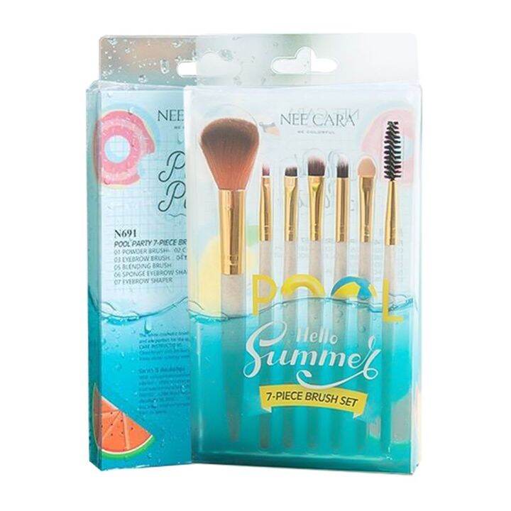 ชุดแปรงแต่งหน้า-7-piece-brush-n691-nee-cara-hello-summer-pool-party