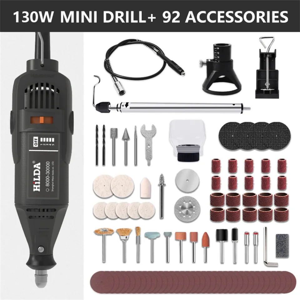 130W Mini Electric Drill Multifuctional Grinder Grinding Accessories Set 5  Speed Engraving Pen for Engraving Sander Polishing