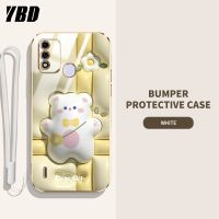 เคสโทรศัพท์เอฟเฟ็กต์ภาพ3D YBD สำหรับ Infinix Itel A48 Itel P37 Vision 2S ลายสัตว์กระต่ายสัตว์น่ารักลายดอกทิวลิปวัสดุซิลิโคนสายคล้องส่ง