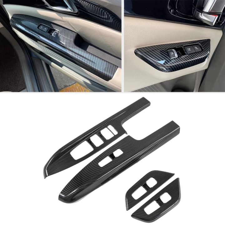 carbon-fiber-car-window-glass-lift-switch-button-cover-trim-for-kia-carnival-ka4-2020-2021-2022
