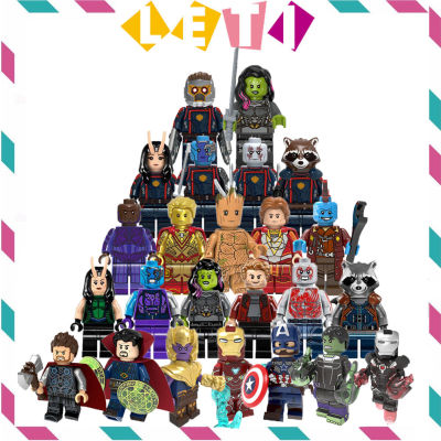 ผู้พิทักษ์หุ่นฟิกเกอร์กาแลคซีของเล่นบล็อกตัวต่อสำหรับเลโก้ Star-Lord Gamora แร็คคูนจรวด Adam Warlock