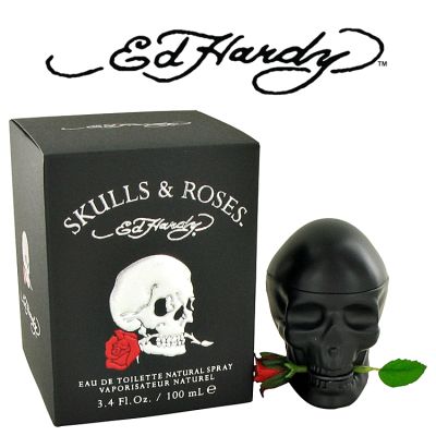 Ed Hardy Skulls &amp; Roses For Him By Christian Audigier Edt 100 ml. ( กล่องซีล )