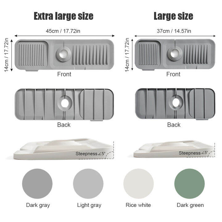 ส่งฟรี-ชุดป้องกันน้ำกระเซ็นอ่างล้างจานถาดที่หยดที่จับหัวก๊อกซิลิโคนพอดีกับท่อน้ำภายใน2-5-ตัวยึดก๊อกน้ำฟองน้ำสำหรับใช้ในครัวแผ่นรองป้องกันดูดซับน้ำได้-17-7-x-5-5-หรือ-14-6-x-5-5