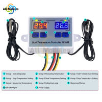 W1088 Dual LED Digital Temperature Sensor Meter Controller Electric Heating Thermostat 220V Aquarium Incubator Thermoregulator