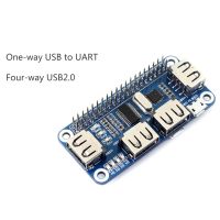 USB 2.0 HUB HAT Expansion Board สำหรับ Raspberry Pi 4 B 3 B 3 B 2B สำหรับ W Zero WH,4พอร์ต USB สำหรับ Serial Debugging